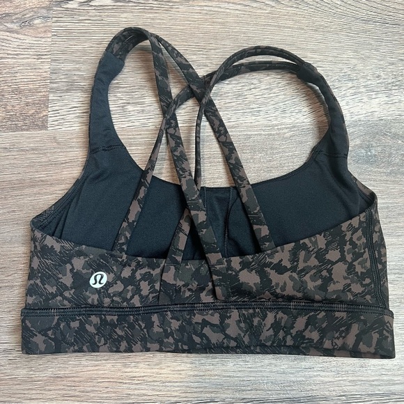 Lululemon Energy Bra *Medium Support, B-D Cup Wild Thing Camo Brown Earth Multi - Picture 6 of 7